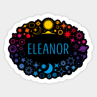 Eleanor name surrounded by space Sticker